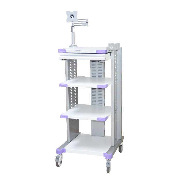 Ouman Hospital Standard Metal Medical Trolley Cart for Endoscope Camera System