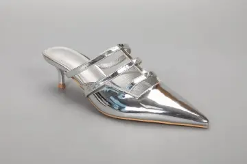 Custom Silver Classic Ladies Pumps Heels