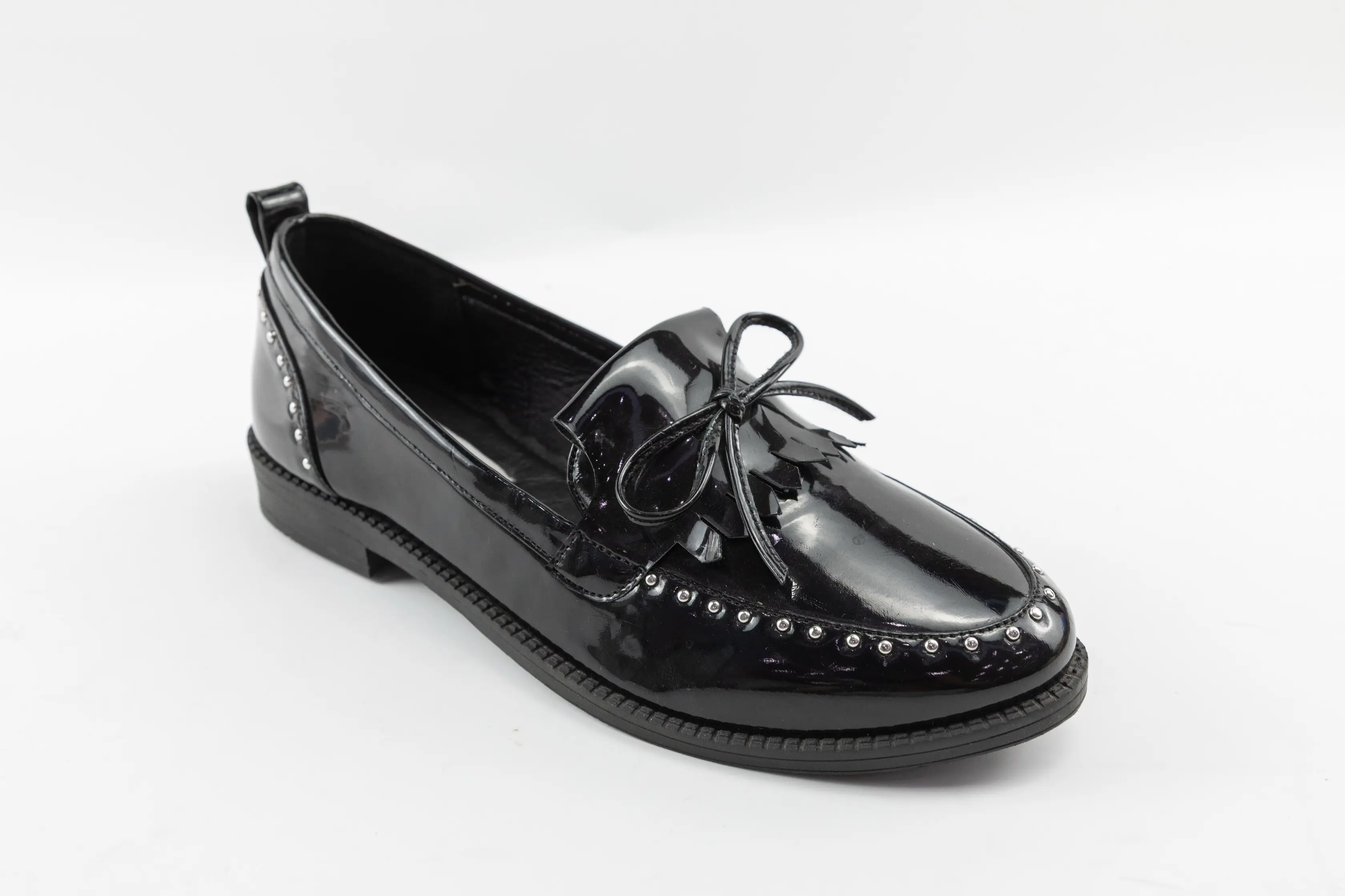 ODM Customized Rivet Decoration Black Office Women Loafers Suppliers, Supplier