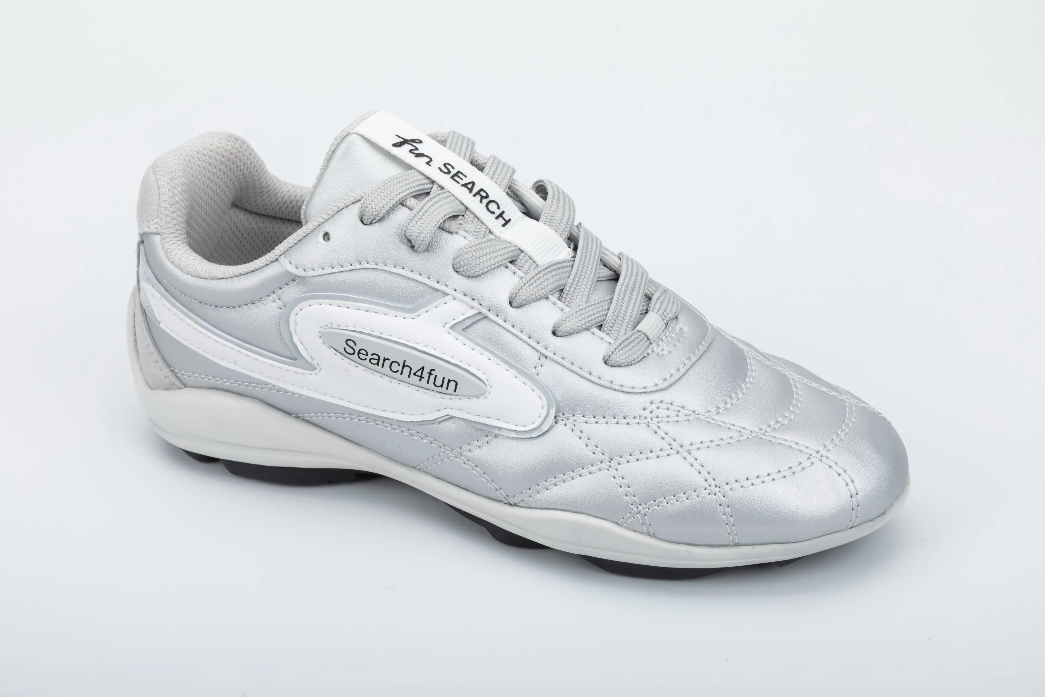 Custom White PU Casual Walking Sneakers with Cushioned Rubber-EVA Sole for Wholesale