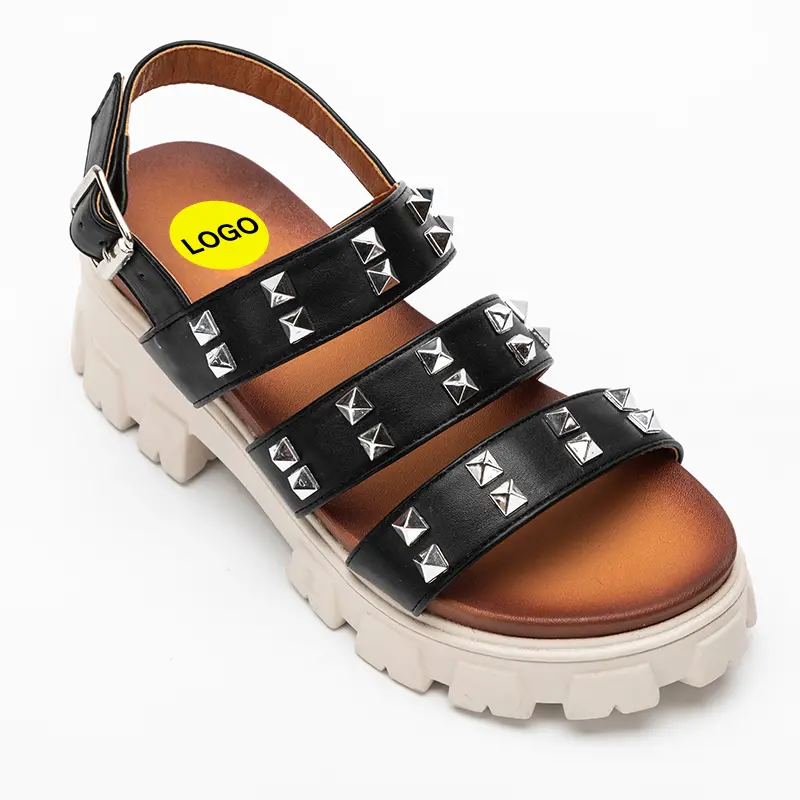 ODM Chic Rivet-Embellished Ladies' Sandals Supplier, Factory