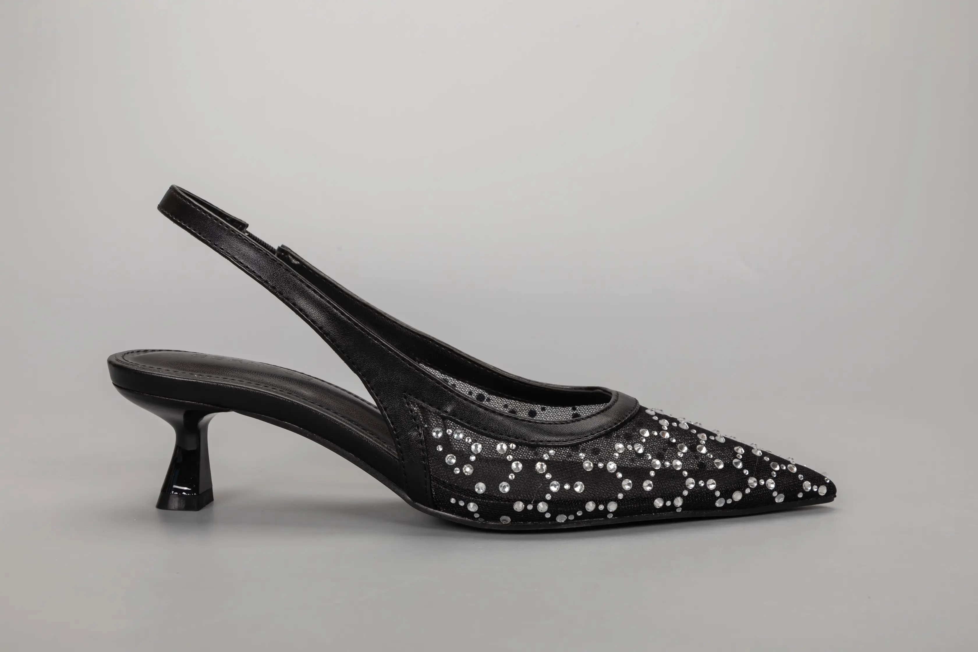 Custom Black Rhinestone Casual Ladies Pumps Heels – Where Elegance Meets Everyday Wear
