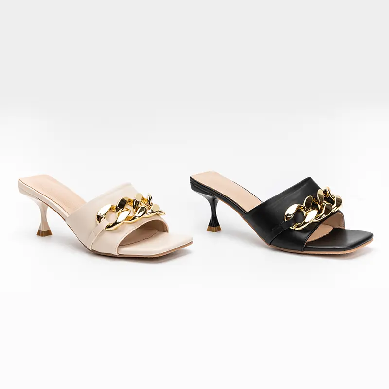 Wholesale Trendy Ladies Heels with Chain Decoration Manufacturer, Factory