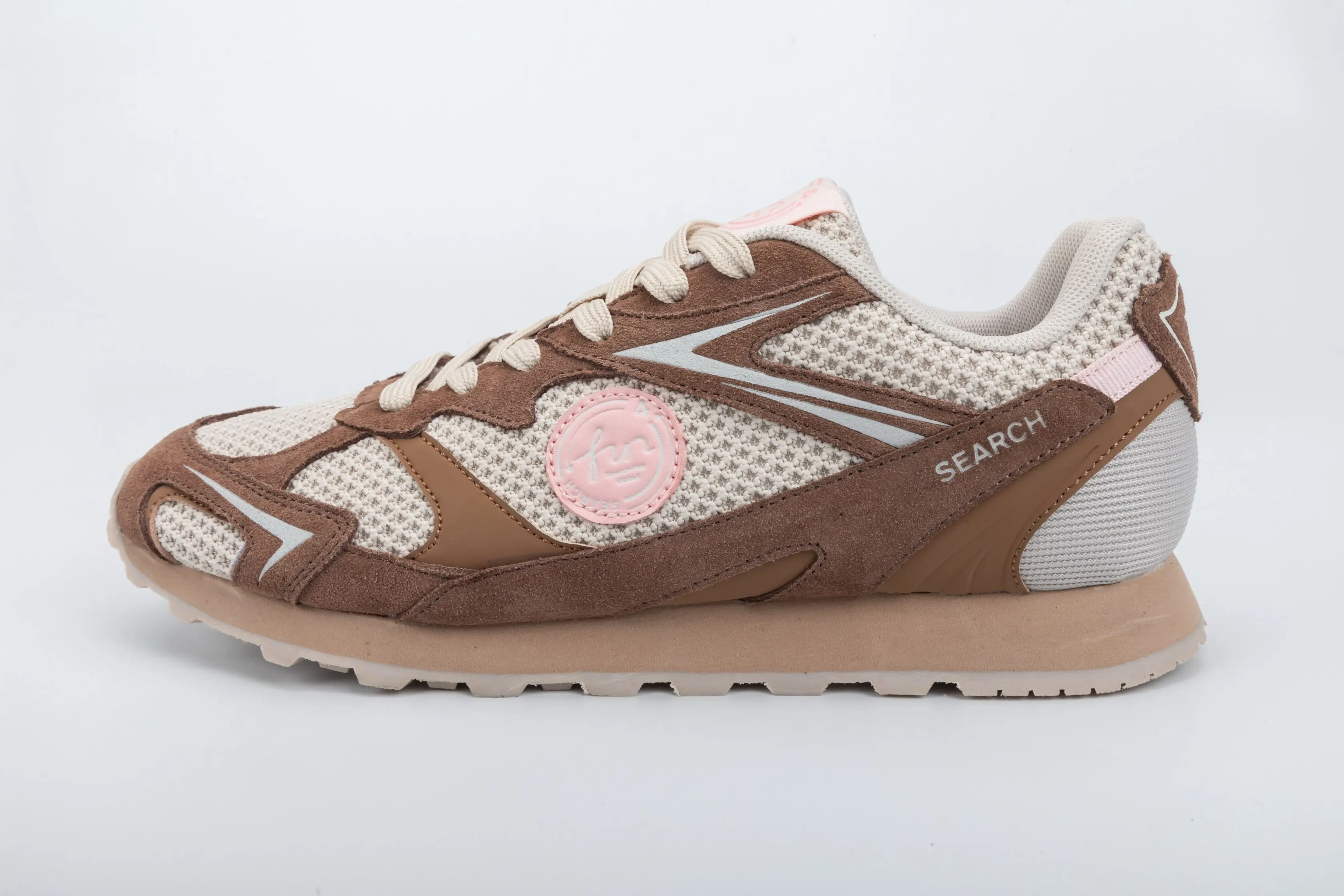 Custom Grey Mesh & Suede Low-Top Casual Walking Sneakers for Unisex Wholesale