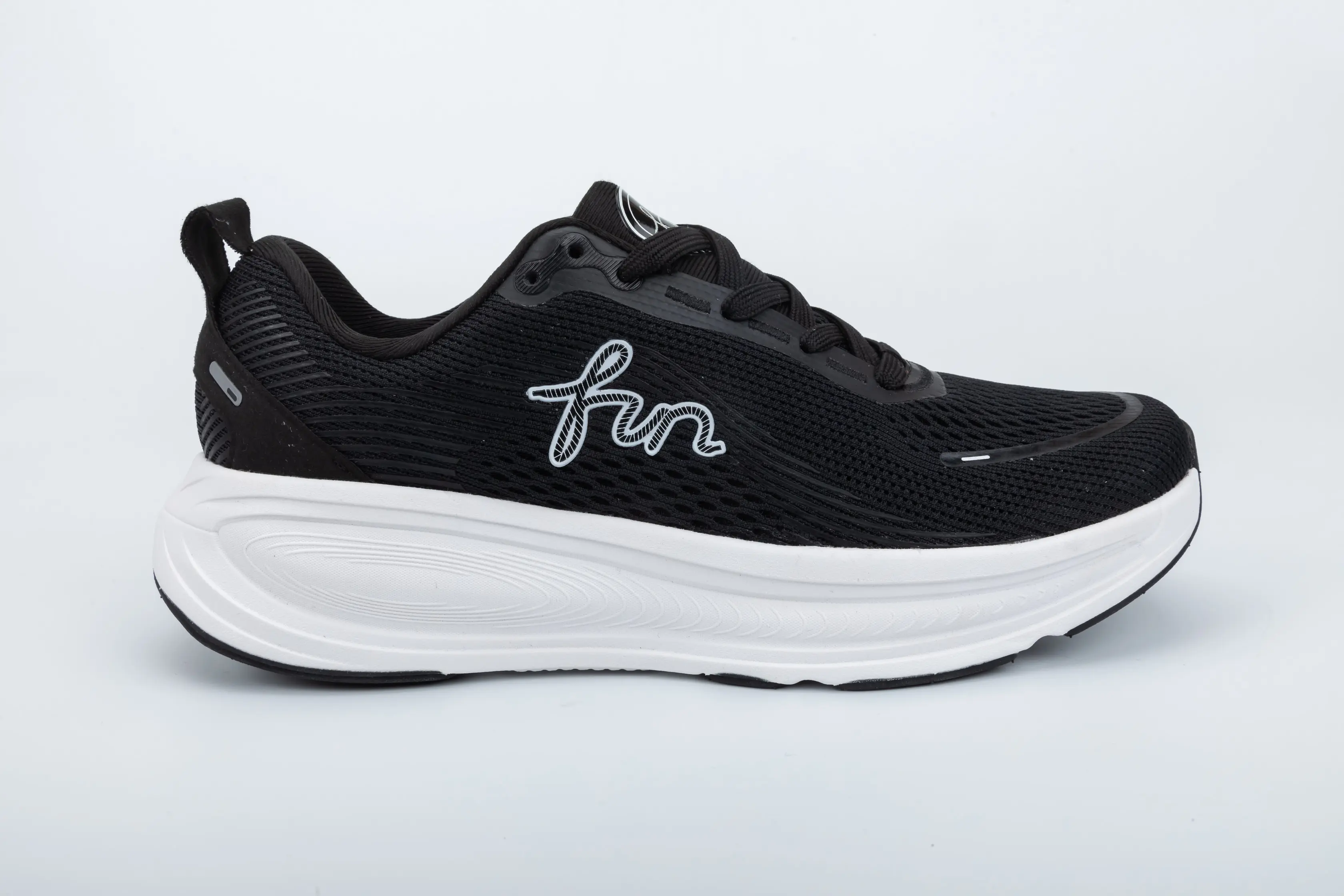 Custom White Breathable Mesh Running Sneakers with Thick Sole Cushion and Fun Logo for Unisex
