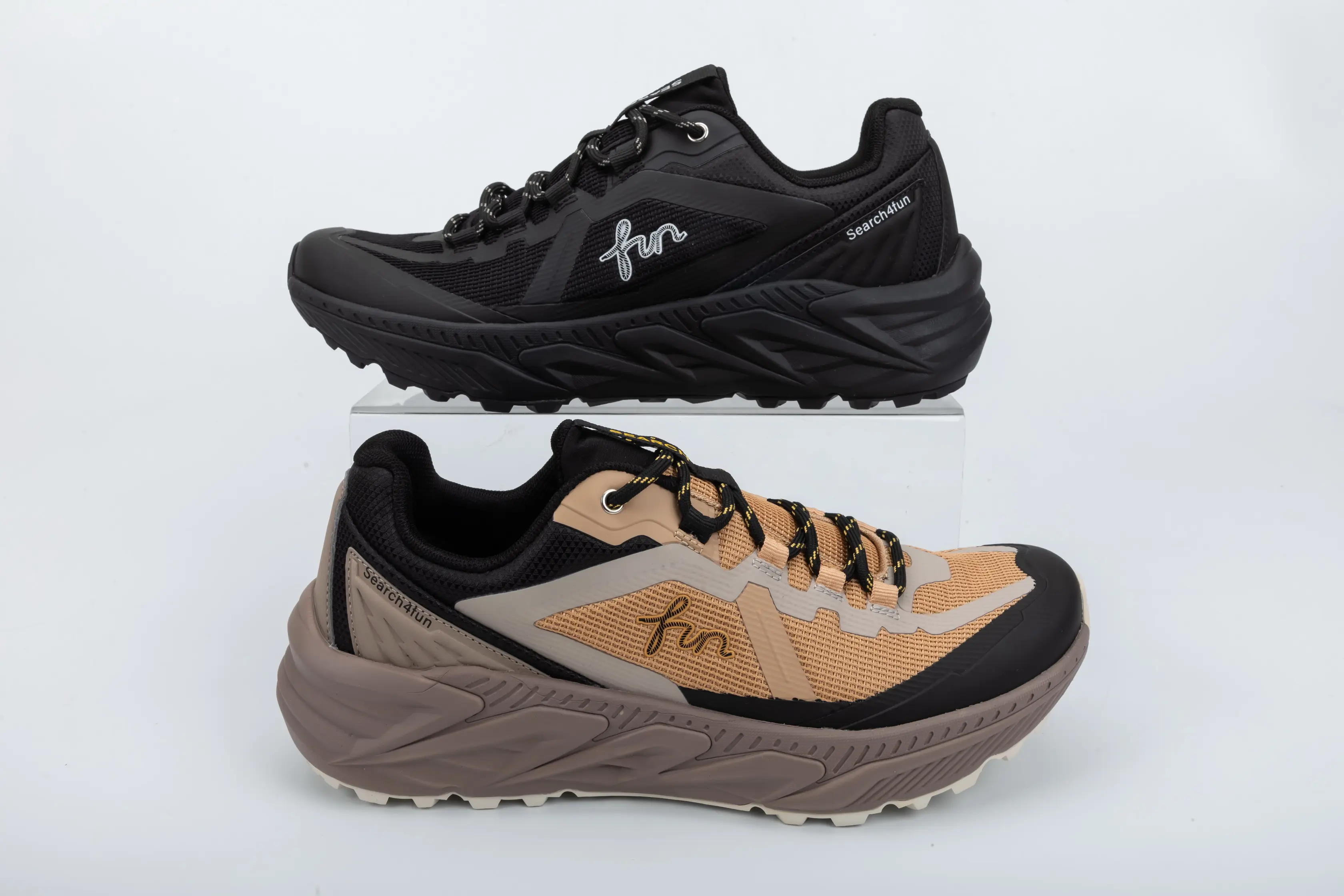 Custom Lightweight Mesh Trail Running Shoes with Cushioned Grip Sole for Outdoor Sports