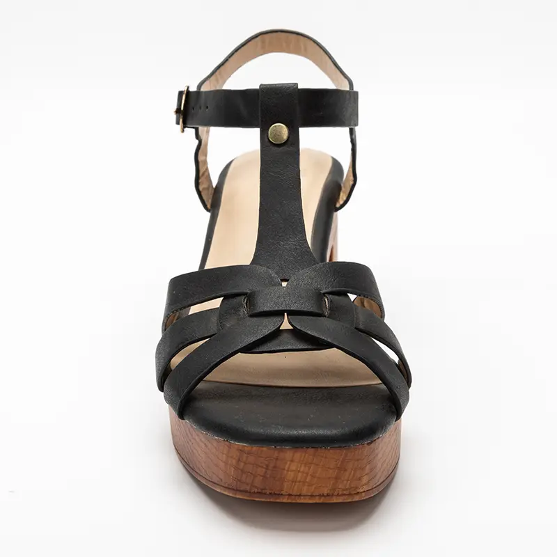 Custom Wood Print Sandals Side View