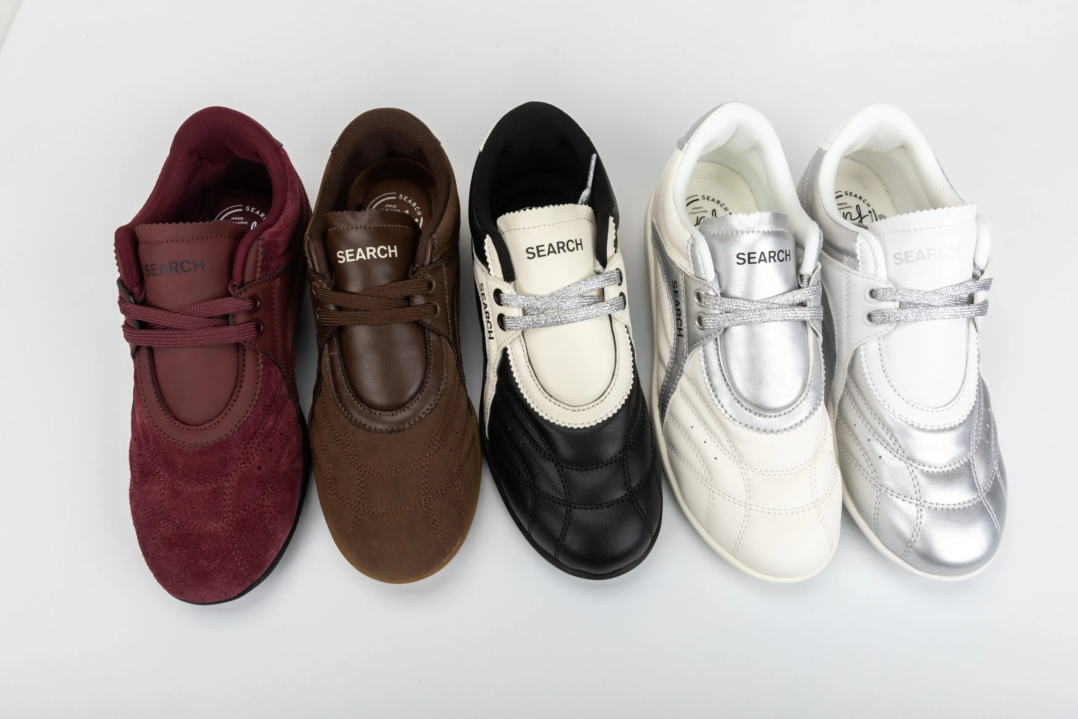 Custom Black & White PU Low-Top Women’s Casual Walking Shoes with Lace-Up Design for Wholesale