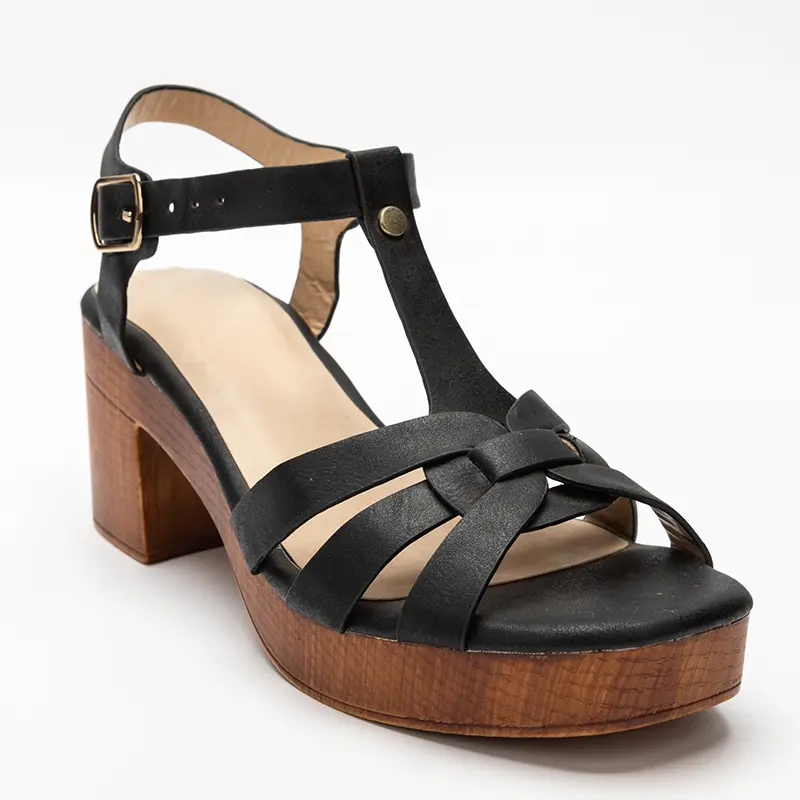 Custom Wood Print Sandals Detail