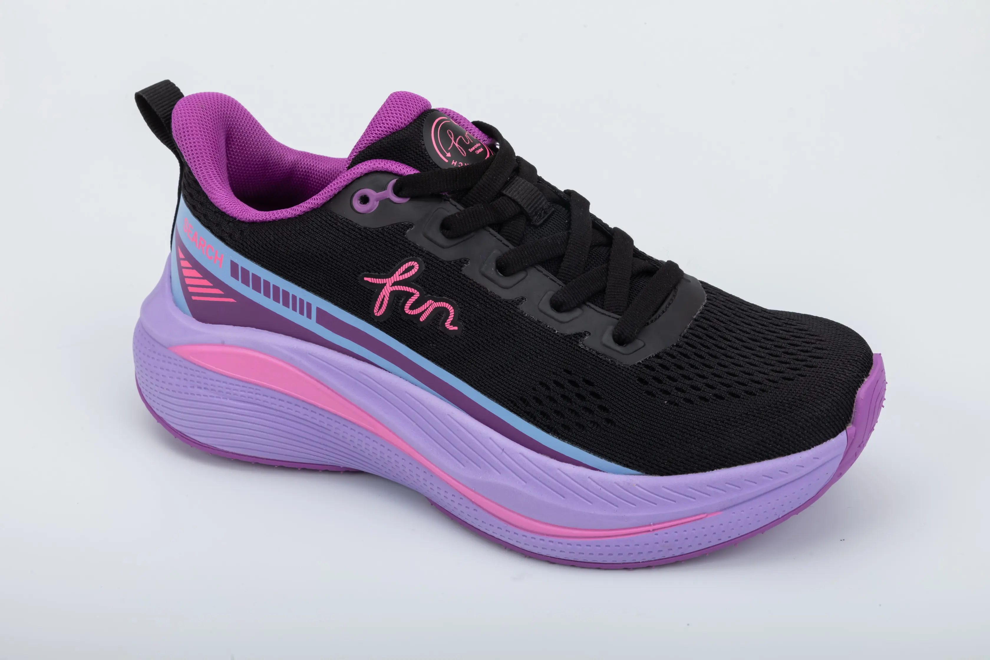 Custom Unisex Mesh Running Shoes with Enhanced Blue-Orange Cushion Sole