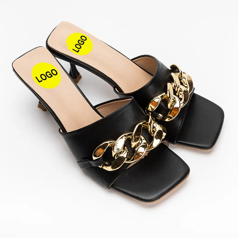 Wholesale Trendy Ladies Heels with Chain Decoration Manufacturer, Factory