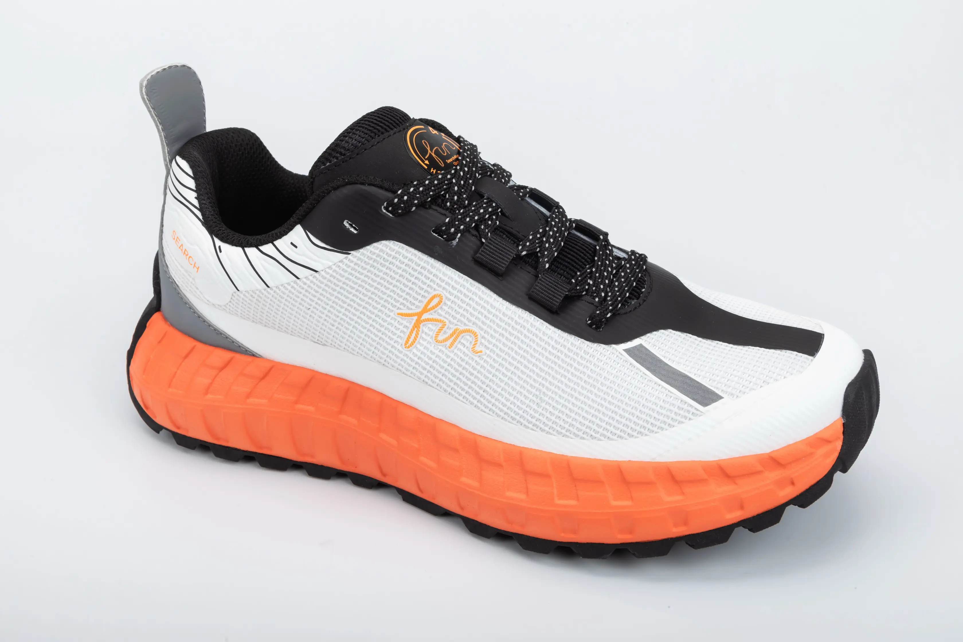 Custom Outdoor Trail Shoes with Lightweight Mesh Upper and Shock-Absorbing Orange EVA Sole