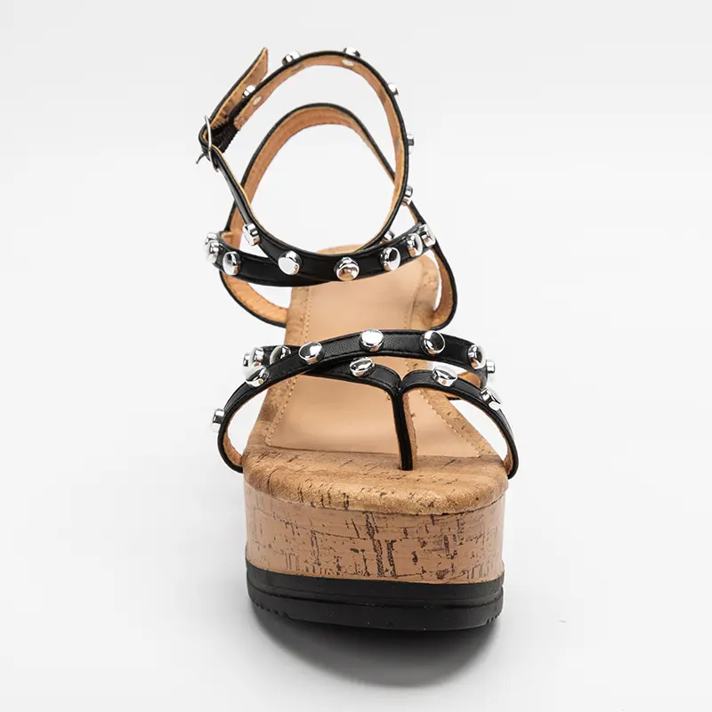 China Elegant Heights Cork Print Platform Sandals Manufacturers, Suppliers