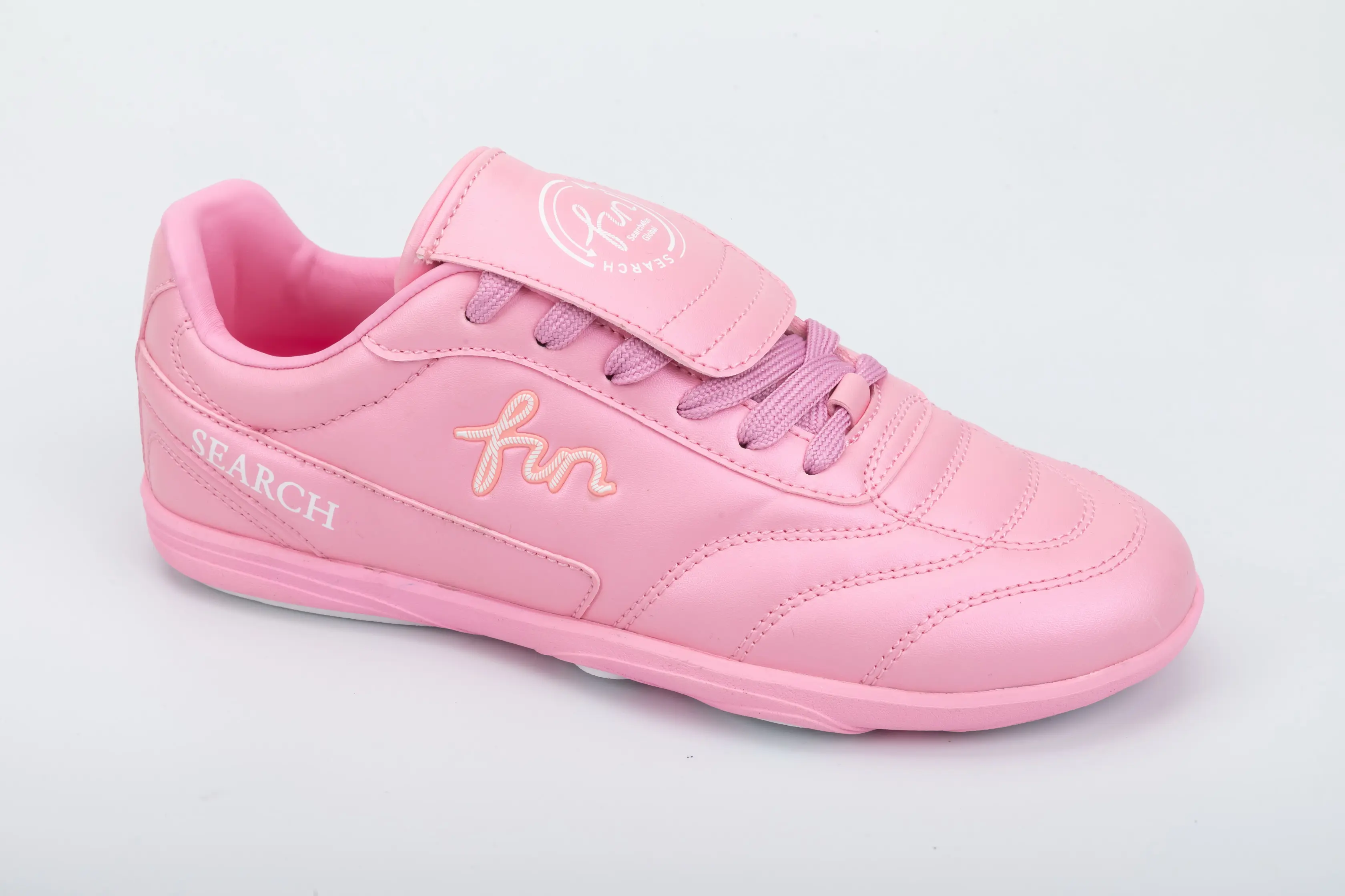 Custom Pink Ladies Women Casual Sneakers with Velcro Strap Cushioned Sole for Wholesale