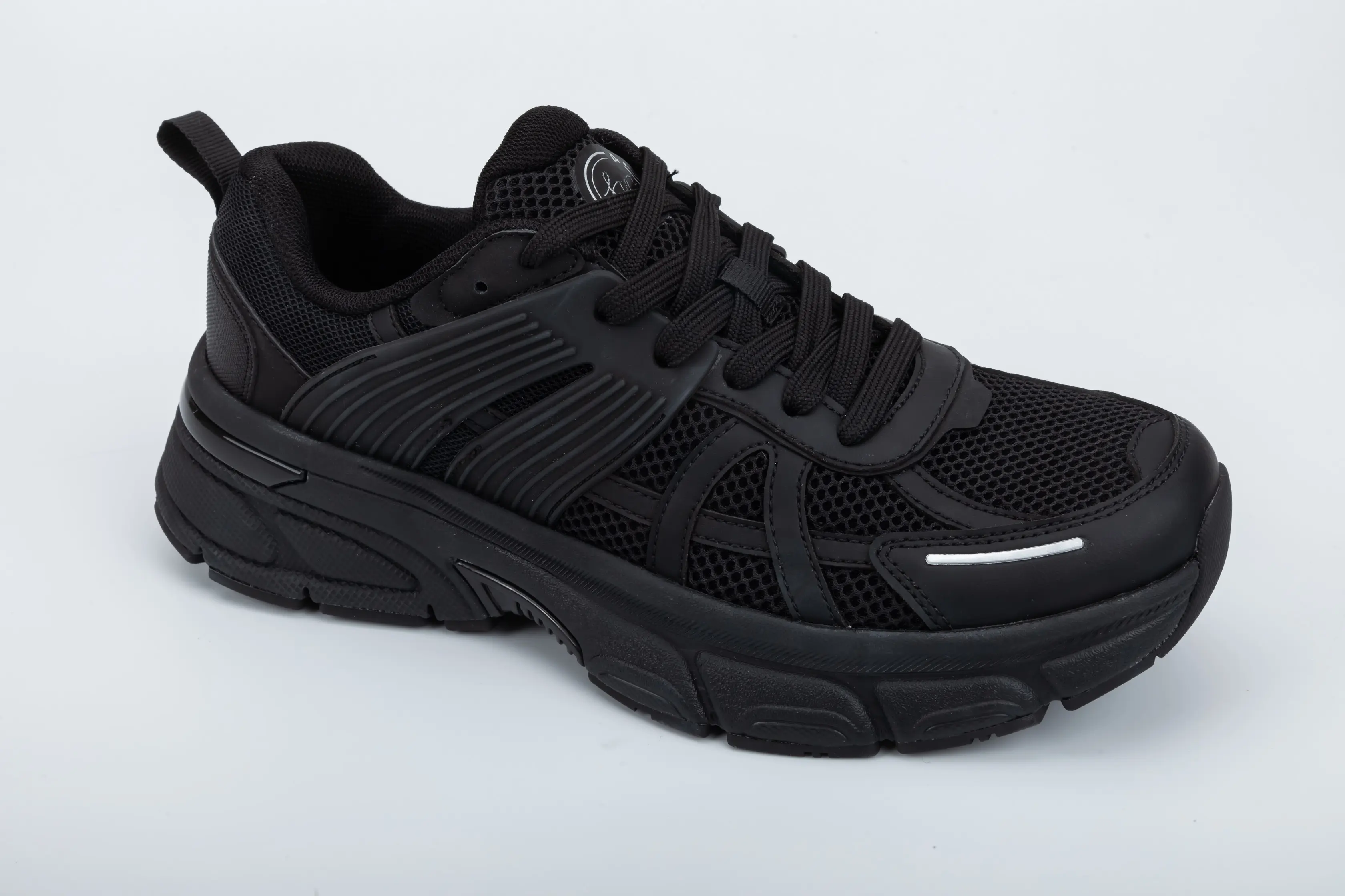 Custom White and Silver Mesh Running Sneakers with Thick Sole Cushion for Unisex Sportswear