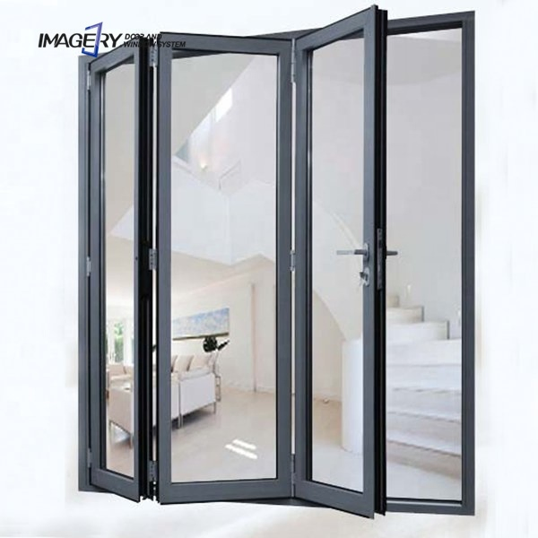 Thermal Insulated Double Glass Philippines Aluminum Patio Exterior Bifold Folding Door