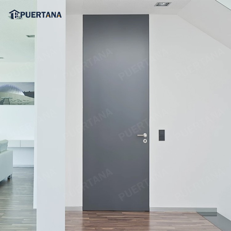 Frameless Wood Interior MDF HDF Flush Hidden Secret Door Invisible Design with Hidden Hinge