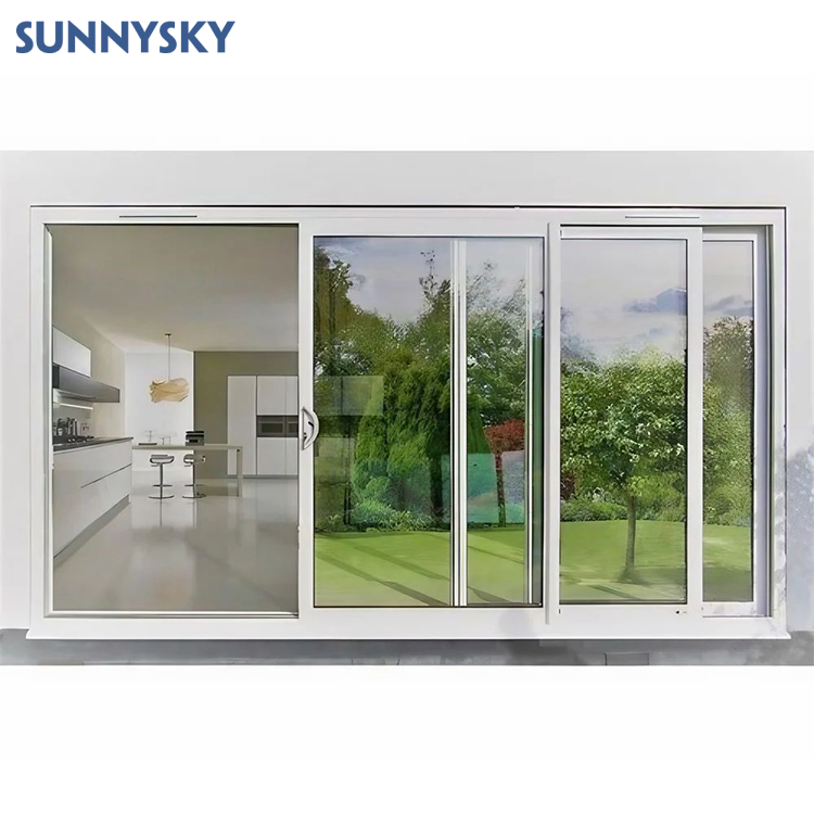 Sunnysky Factory Wholesale Price Australian Standard Aluminum Alloy Sliding French Doors with Double Glass