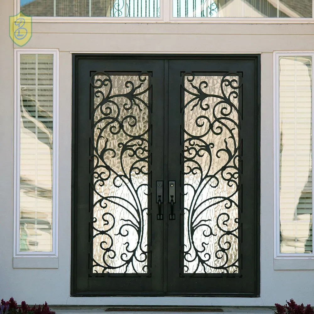 Exterior Modern Fiberglass Entry Door with 2 Sidelights Door