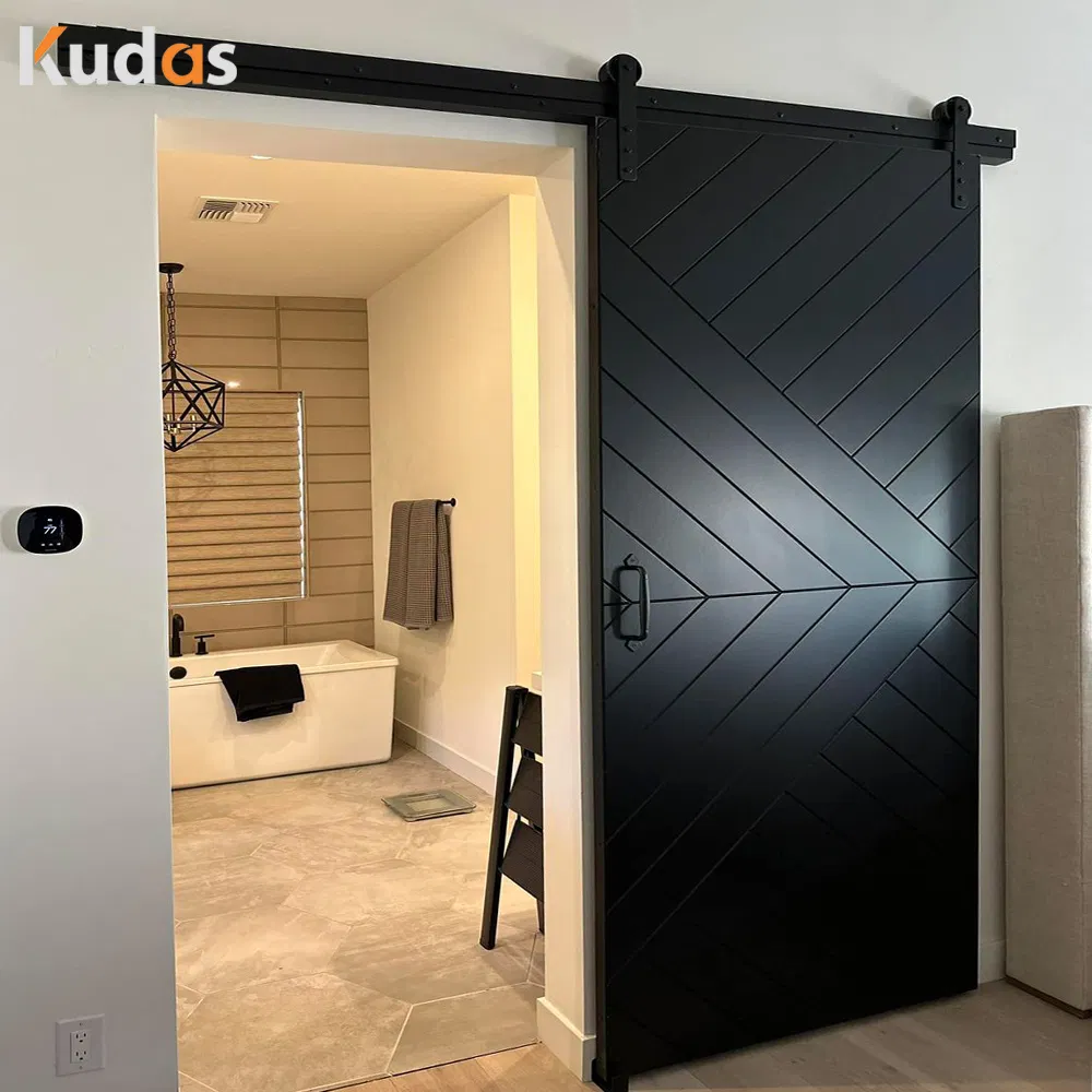 Kudas Villa Interior Sliding Mirror Black Door Design Sliding Barn Door Hardware