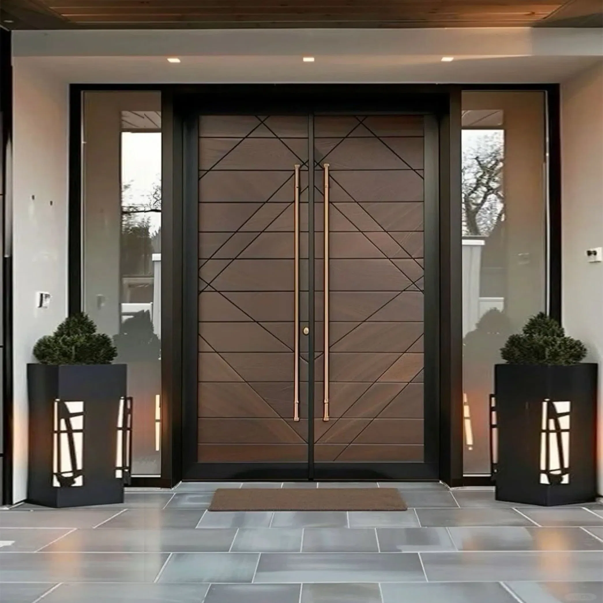 Puerta de seguridad exterior personalizada Seleccionar puertas de metal decorativas Puerta de seguridad exterior para casa