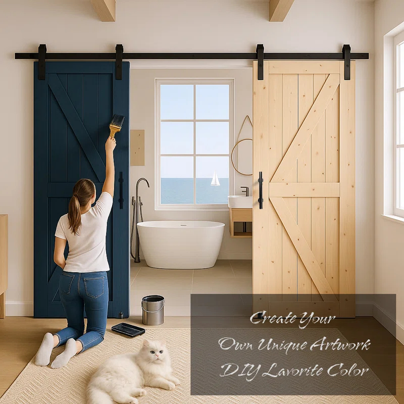 China Manufactured Sliding Barn Door Glass Barn Door Interior Barn Door Wood Door Modern Interior Barn Door House Door