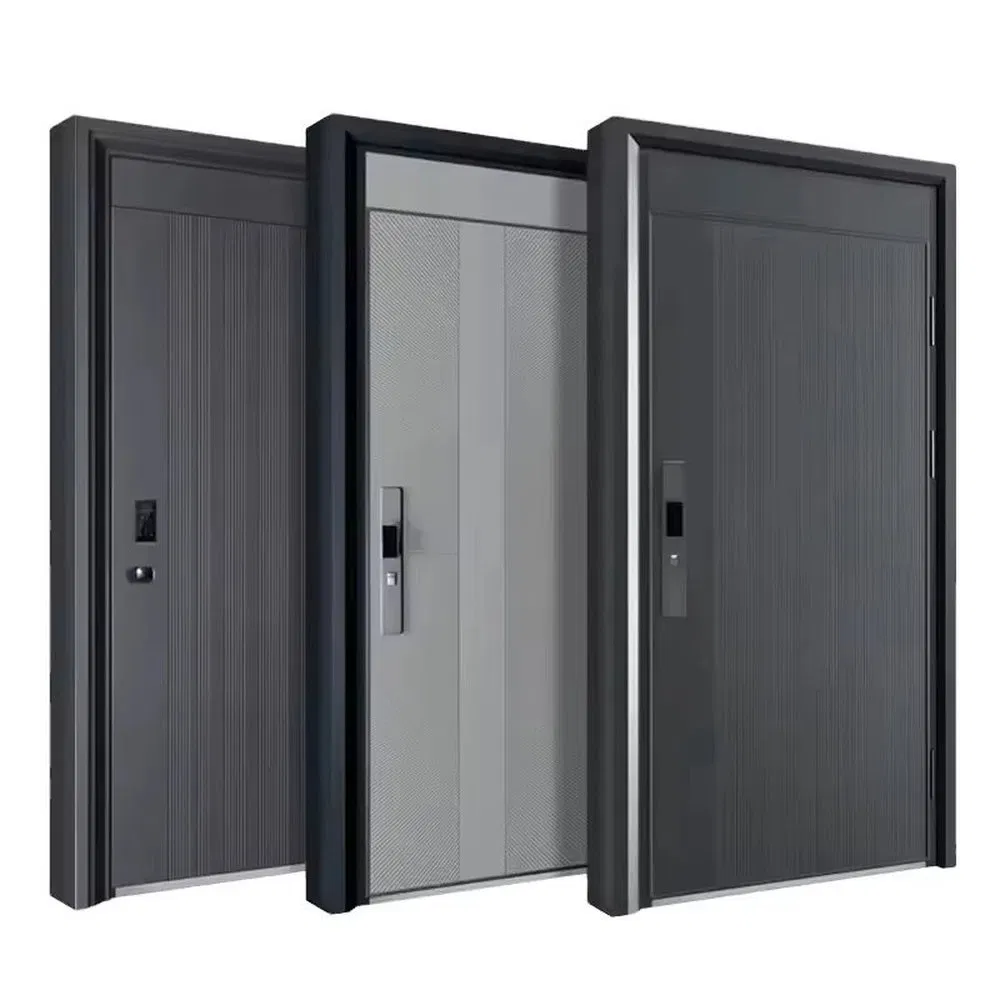 Factory Direct Villa Exterior Entry Metal Aluminium Security Modern Wrought Iron Single Main House Gate Design Wood Pivot Front Entrance Steel Door