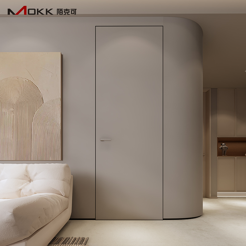 Interior Frameless Invisible Door Wooden Hidden Room Doors for Houses with Lock Aluminum Alloy Doors, Interior Doors, Aluminum-Wood Doors, Hidden Doors