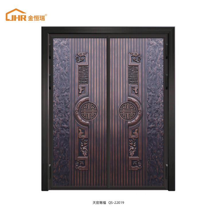 Puerta de seguridad exterior de metal a prueba de balas moderna