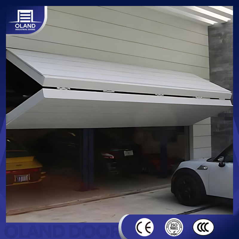 Modern Customized Electric Vertical Bi-Fold up Hangar Door Windproof Aluminum Alloy Folding Finished Surface Rolling Open Villas Garage Doors for Airport