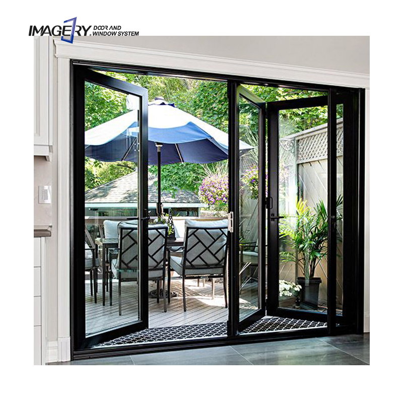 Thermal Insulated Double Glass Philippines Aluminum Patio Exterior Bifold Folding Door