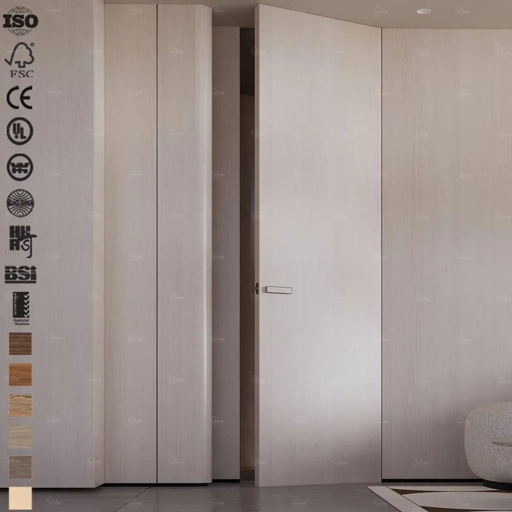 China Top Supplier Wooden Flush Hidden Wall Door for Bedroom Concealed Secret Inside Door Invisible Frameless Interior Doors