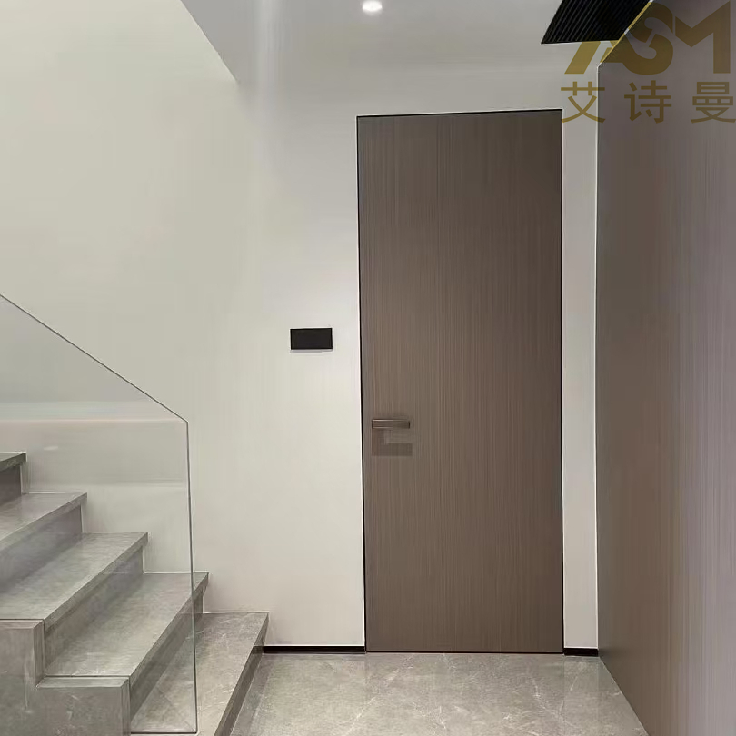 Wholesale Latest Design Aluminum Interior Flush Concealed Invisible Timber Solid Wooden Bedroom Hidden Secret Interior Solid Luxury Wooden Door