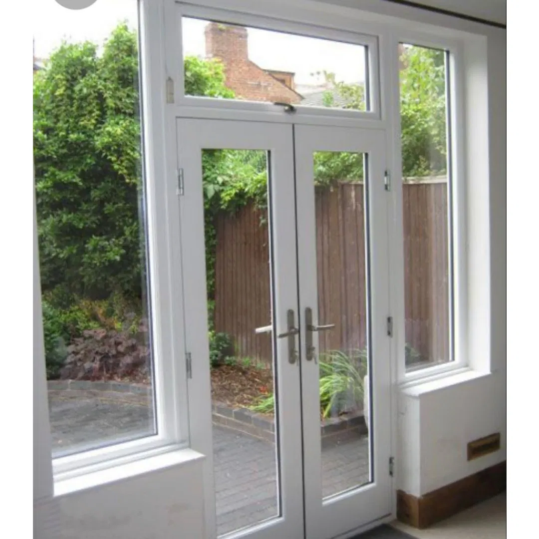 Modern Anti-Theft Double Glass Soundproof Plastic Door Residential Commercial UPVC Casement Door