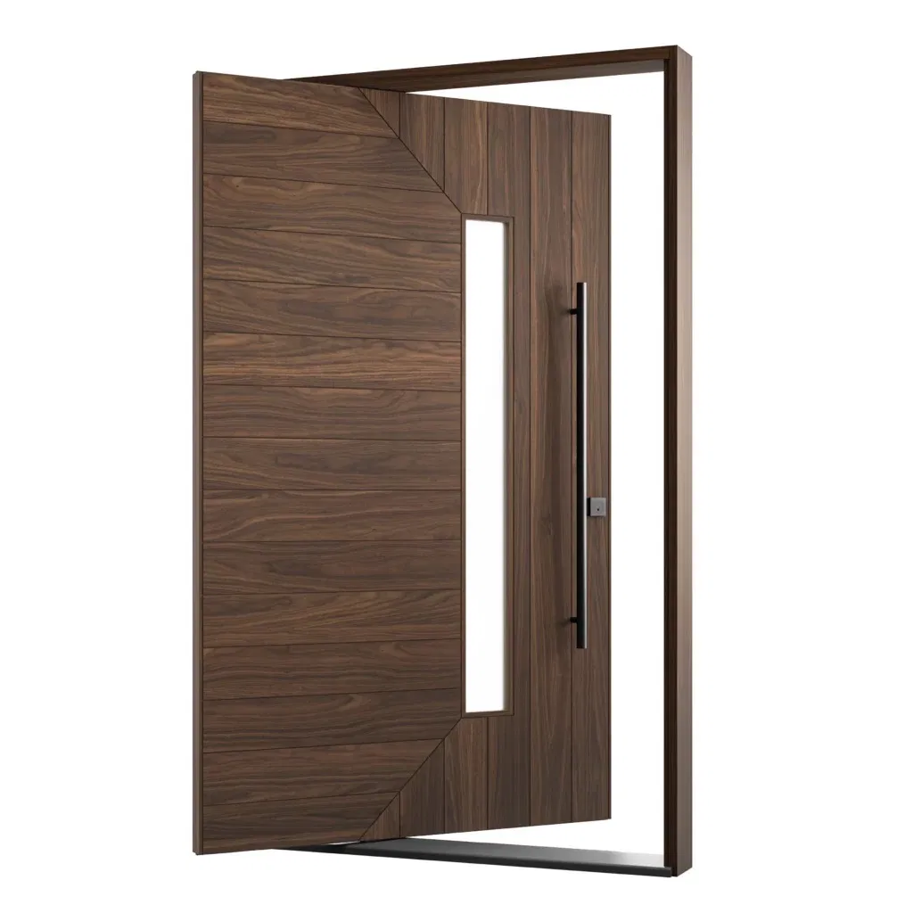 OEM Large Modern Front Entrance Exterior Solid Wooden Pivot Entry Door for Villa