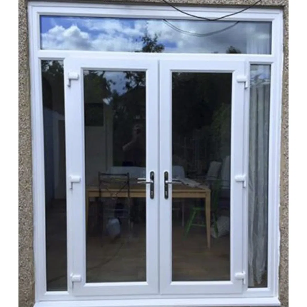 Modern Anti-Theft Double Glass Soundproof Plastic Door Residential Commercial UPVC Casement Door