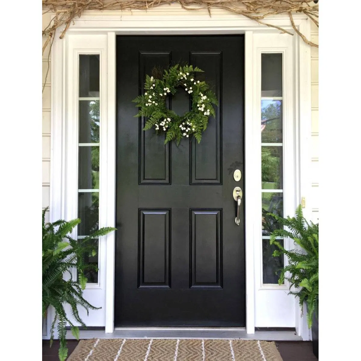 Modern Style Prehung 6 Panels White Fiberglass Moulded Design Doors Entry Front