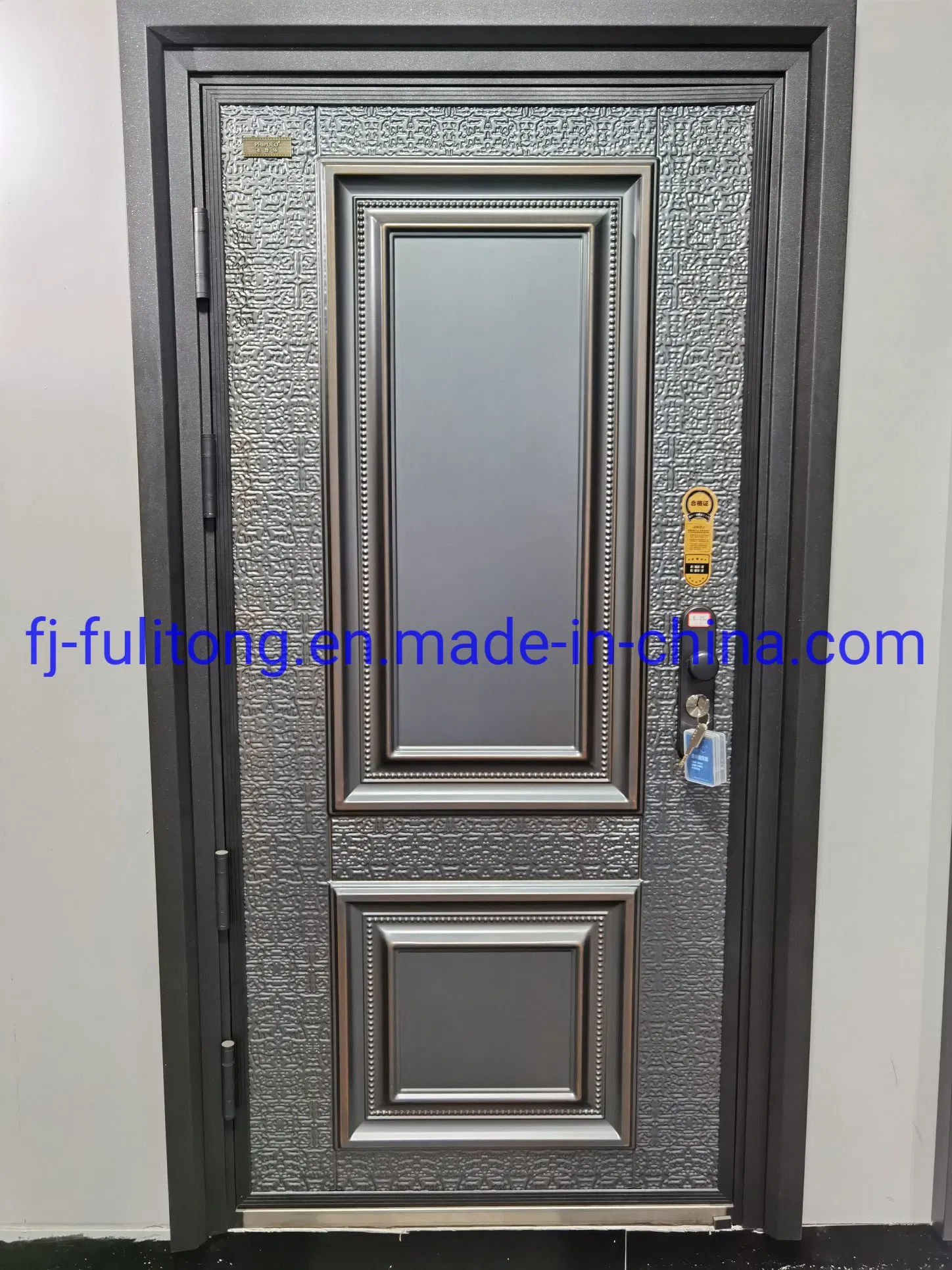 Puerta de cortina de acero exterior de entrada de seguridad para patio deslizante residencial