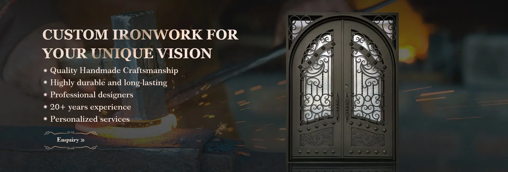 Elegant Wrought Iron Door Design