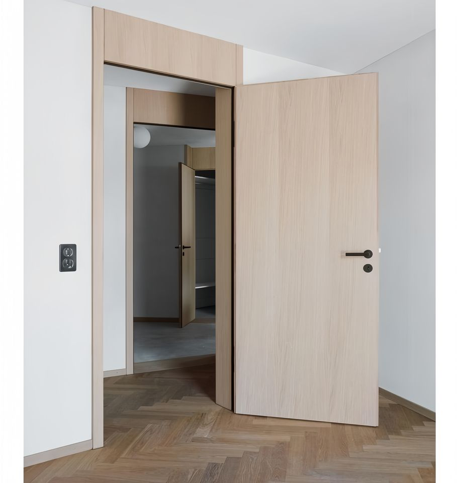 Luxury Frameless Wood Aluminium Hidden Door Custom Interior Pre-Hung Office House Room Invisible Secret Design Slab Door