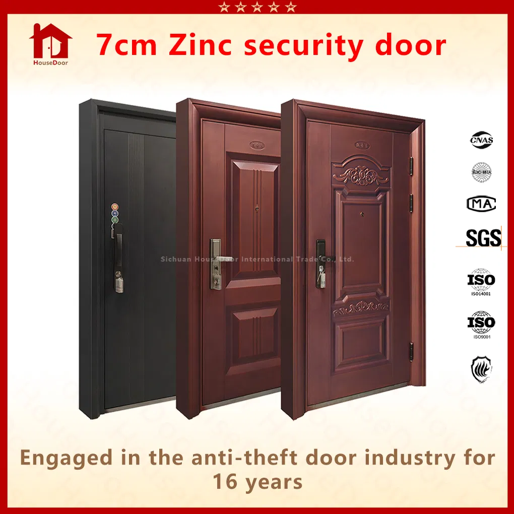 Security Steel Metal Door - Fire Rated &amp; Insulated Armored Iron Entry Door, Thermal Break, Main Door, Custom Powder Coated