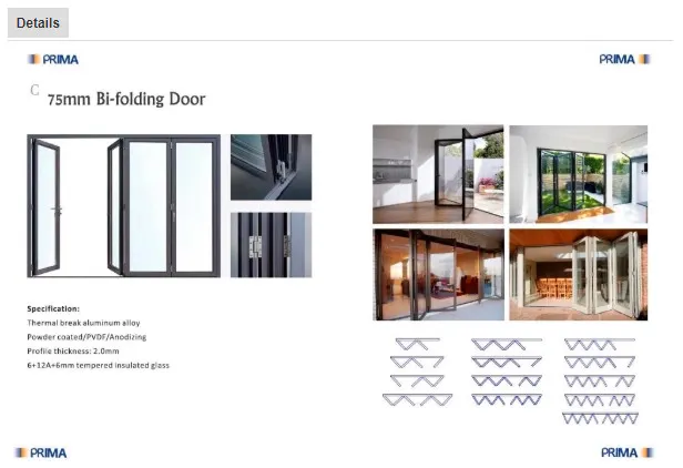 Aluminium Sliding Bifold Folding Doors