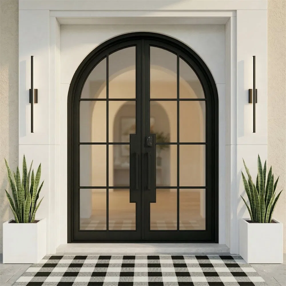 Premium French Style Steel Glass Door with Switchable Dynamic Light-Control Smart Glass
