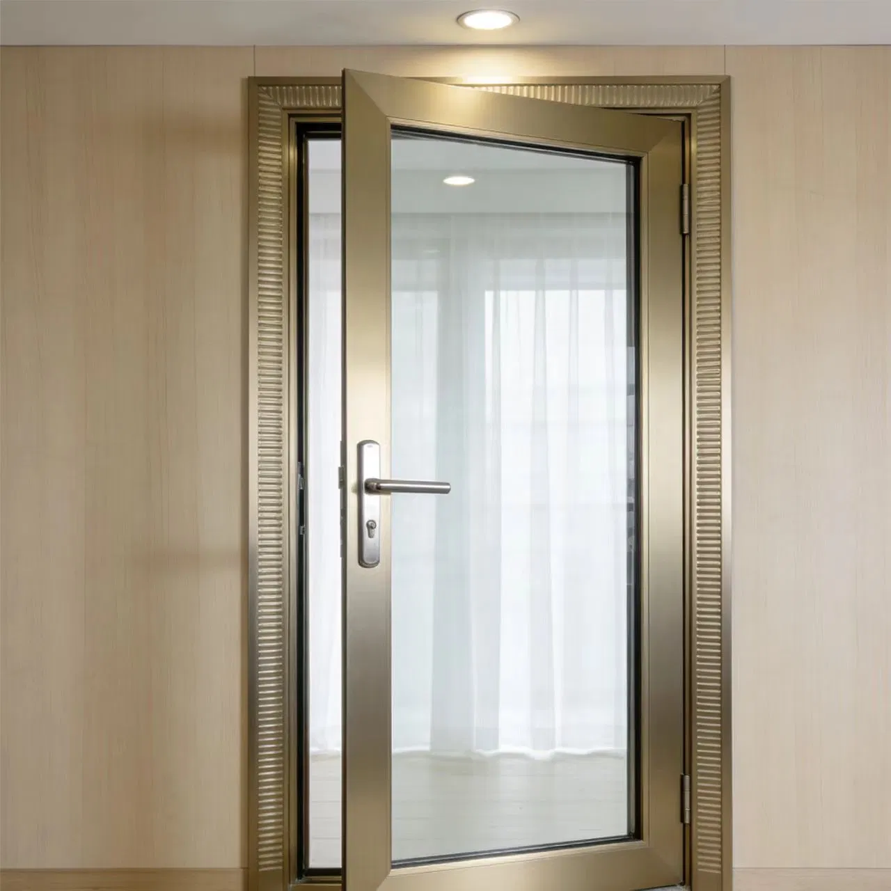 Sound and Heat Insulating Aluminum Alloy Hinged Toughened Glass Door