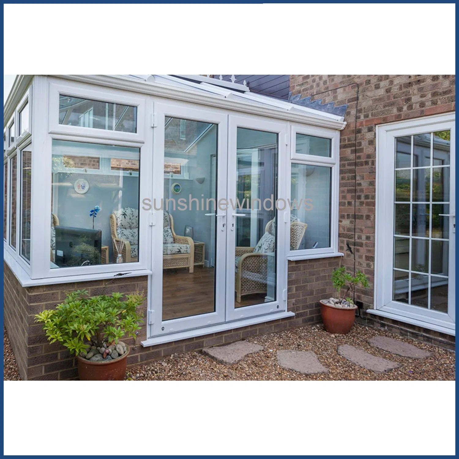 Plastic UPVC Casement Door for Residential Building