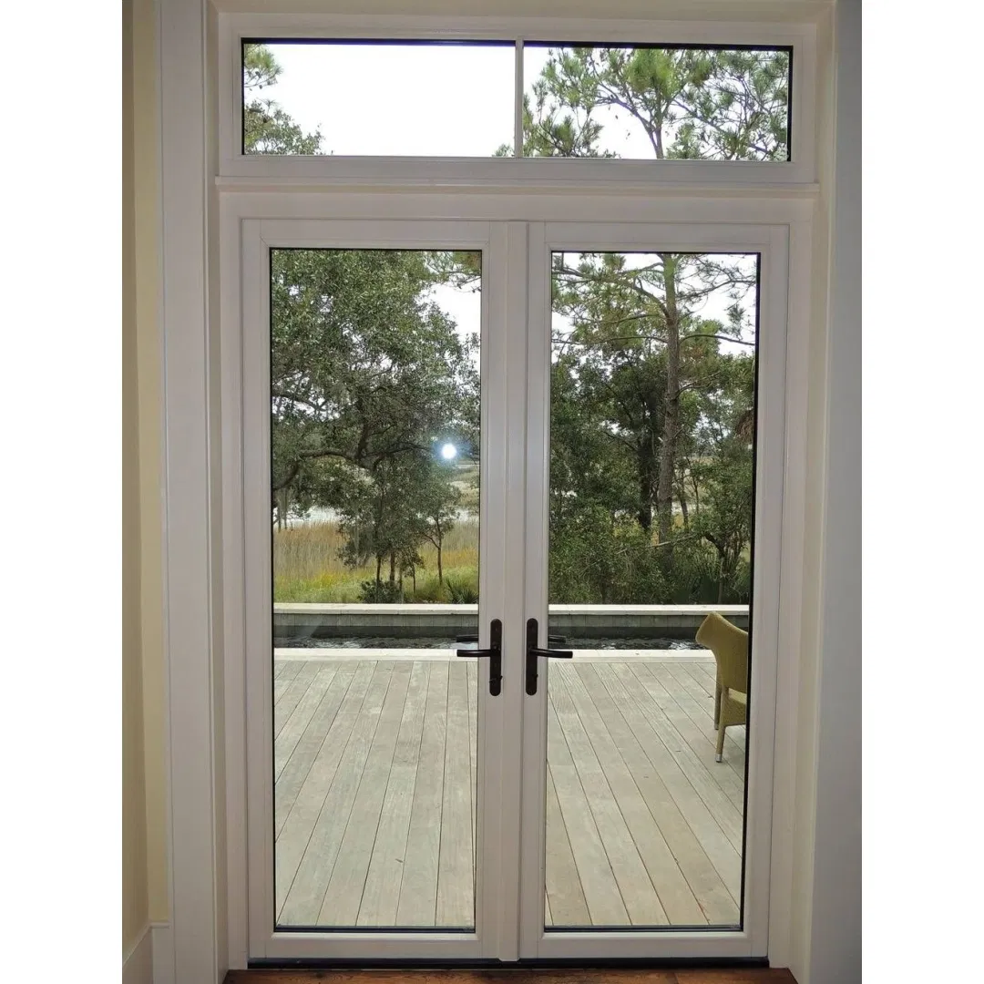 Modern Anti-Theft Double Glass Soundproof Plastic Door Residential Commercial UPVC Casement Door