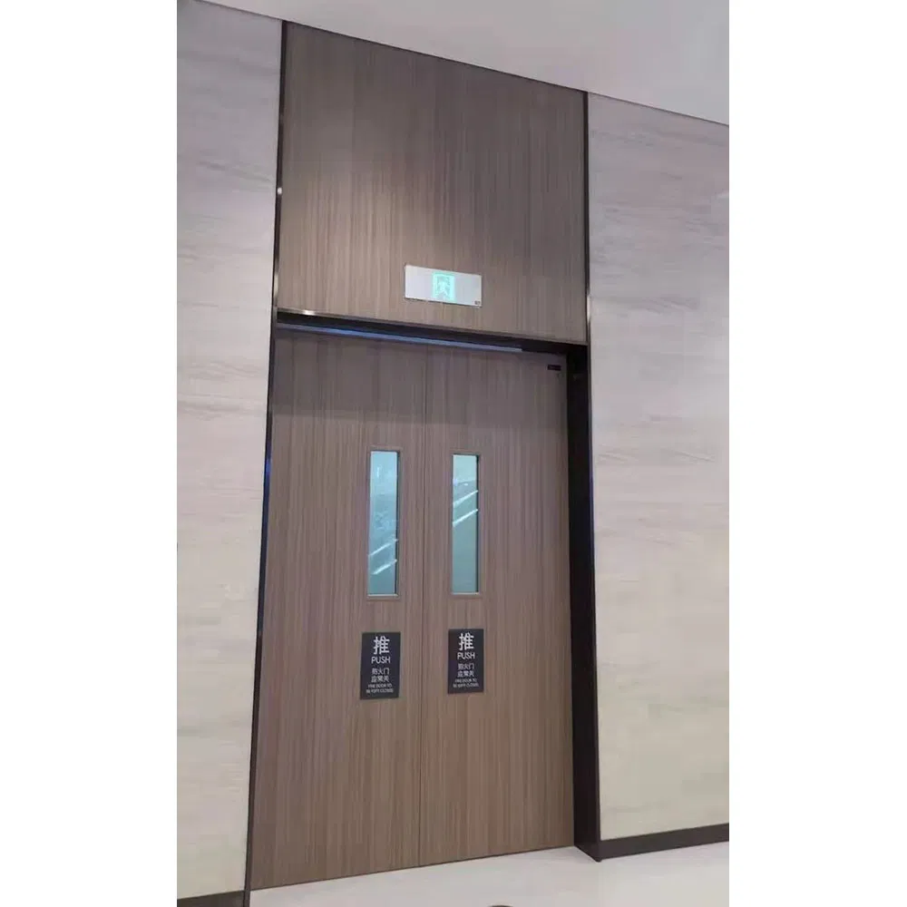 Chinese Factory Exterior Interior Swing Metal Industrial Commercial Single Leaf 90 Minutes Fire Rated Galvanized Steel Industry Door with Fireproof Glass