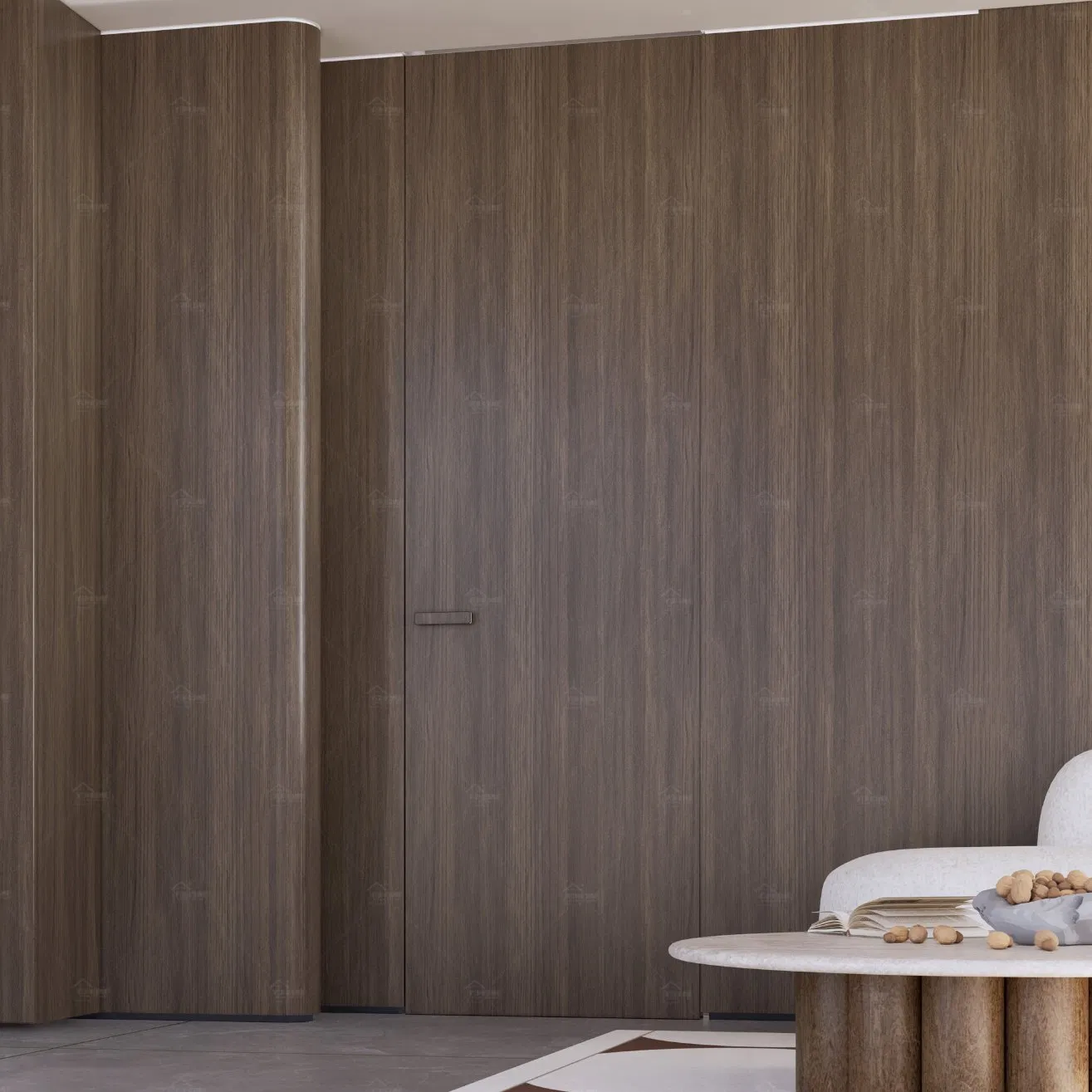 American Approved Custom Secret Room Door Flash Oak Single Panel Solid Invisible Door for Home