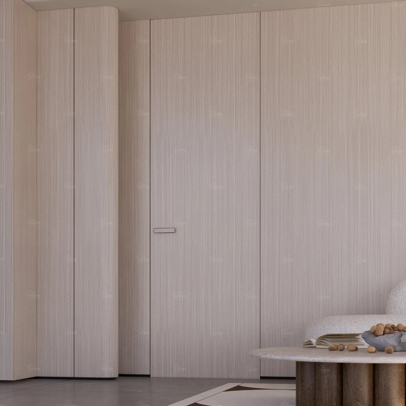 American Approved Custom Secret Room Door Flash Oak Single Panel Solid Invisible Door for Home