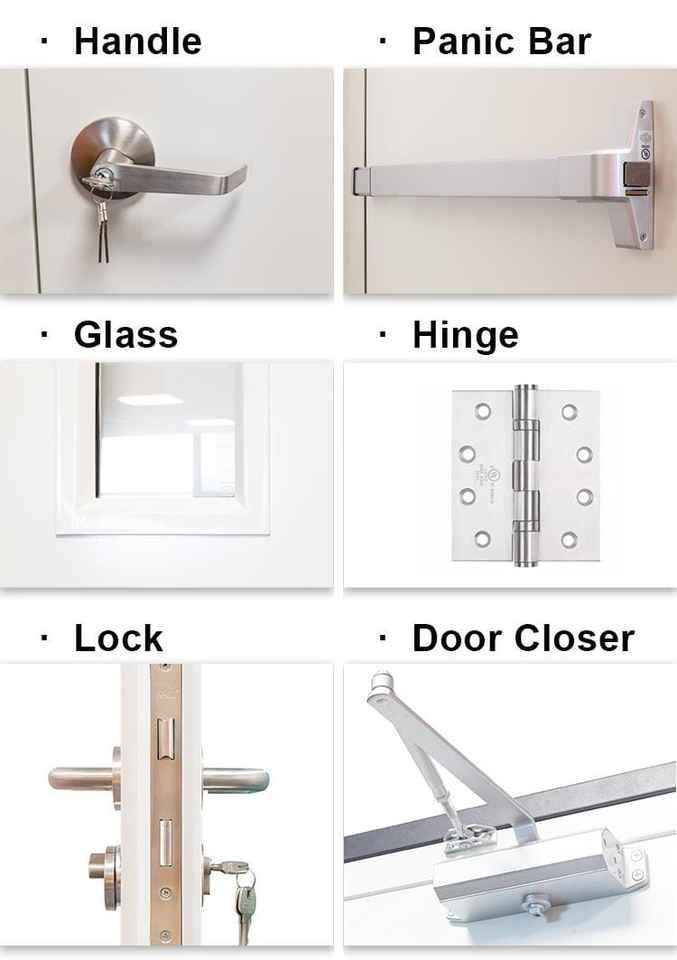Galvanized Steel Panel Soundproof Hollow Acoustic Metal Steel Fireproof Door